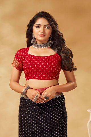 Black Pure Georgette Saree_Kumari Sarees