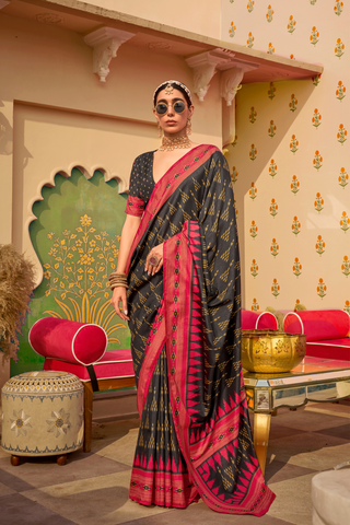 Black Patola Silk Saree