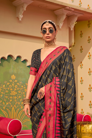 Black Patola Silk Saree