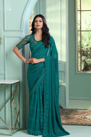 BLUE GEORGETTE SAREE