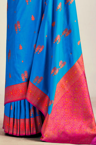 BLUE SOFT SILK SAREE