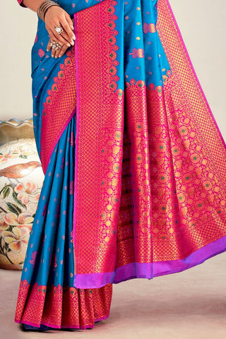 BLUE SOFT SILK SAREE