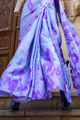 BLUE PRINT SATIN CREPE SAREES