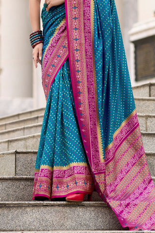 Blue Soft Banarasi Silk Saree