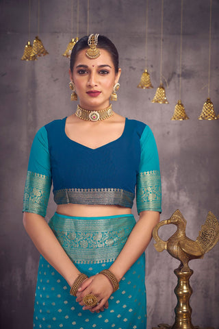 Blue Georgette Saree