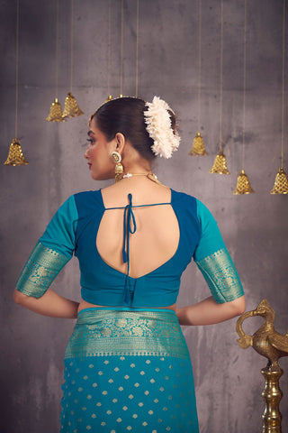 Blue Georgette Saree