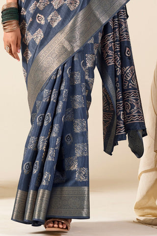 Blue Soft Dola Silk Saree