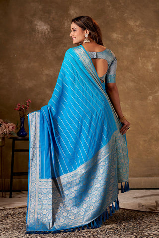 Blue Georgette Silk Saree_Kumari Sarees