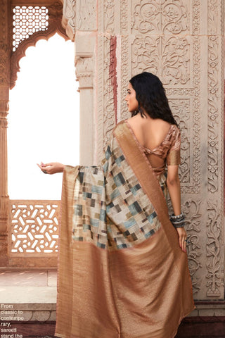 Brown Pure Handloom Silk Saree_Kumari Sarees