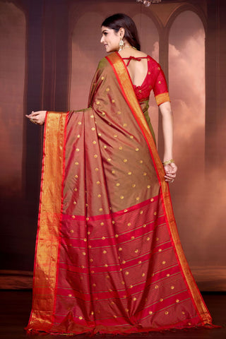 Orange Pure Aura South Soft Silk Pattu Saree_Kumari Sarees