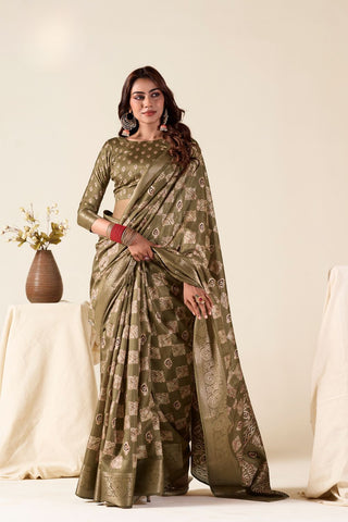 BROWN SOFT DOLA SILK SAREE