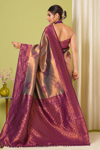 Brown Banarasi Silk Saree_Kumari Sarees
