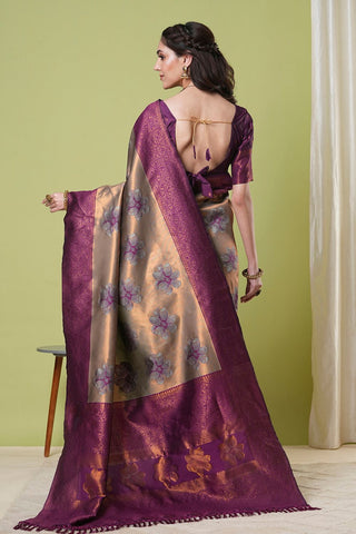 Brown Banarasi Silk Saree