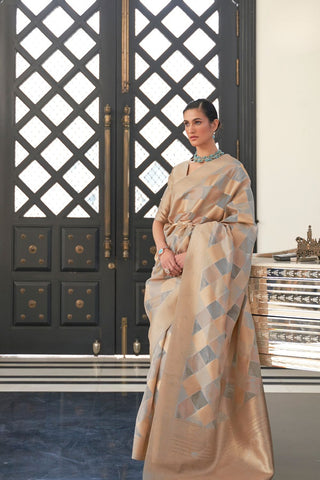 BROWN LEHARIYA - MODAL HANDLOOM WEAVING SAREE