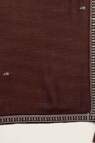 Brown Plain Silk Embroidery Kurta Set_Kumari Sarees