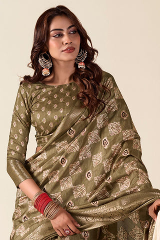 BROWN SOFT DOLA SILK SAREE