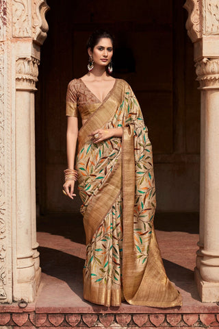 Brown Pure Handloom Saree