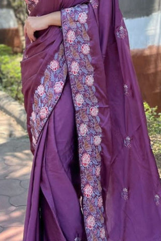 CHERRY SIMMER SILK SAREE