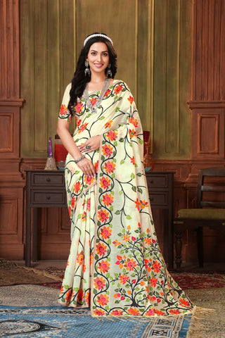 CREAM COTTON JAMDANI SAREE