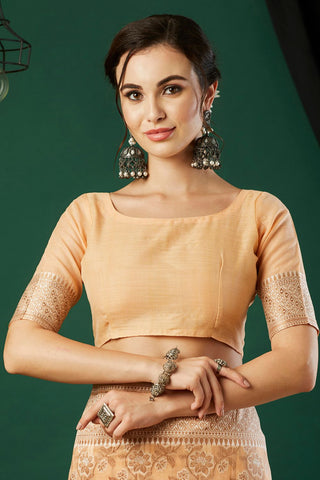 Cream Soft Linen Cotton Saree_Kumari Sarees