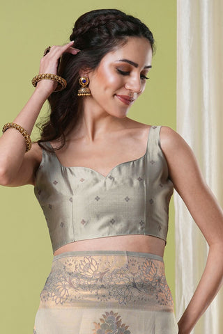 Cream Banarasi Silk Saree_Kumari Sarees