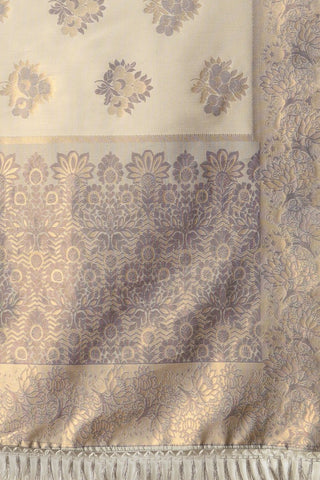 Cream Banarasi Silk Saree_Kumari Sarees
