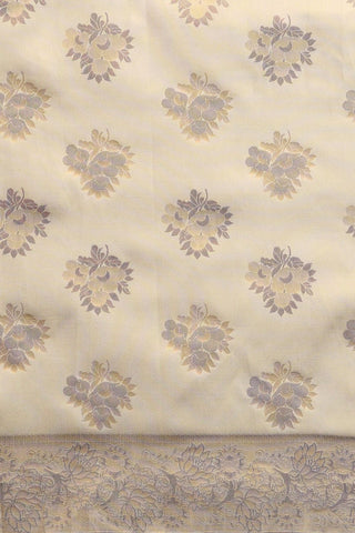 Cream Banarasi Silk Saree_Kumari Sarees