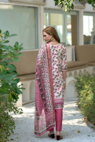 Cream Cotton With Print Kurta Set_Kumari Sarees