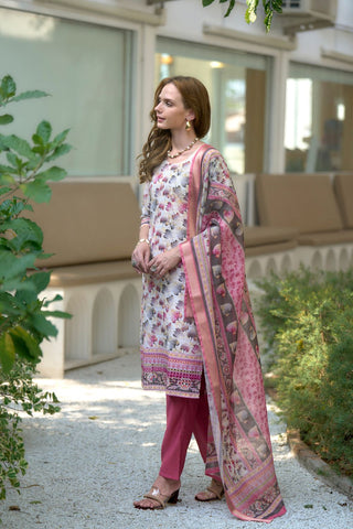 Cream Cotton With Print Kurta Set_Kumari Sarees