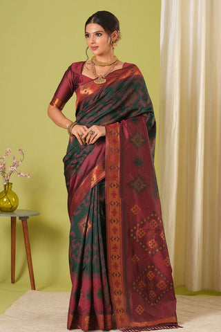 Dark Green Banarasi Silk Saree_Kumari Sarees