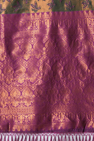 Dark Grey Banarasi Silk Saree_Kumari Sarees