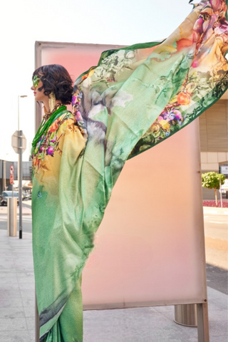 GREEN BANARASI PATOLA SILK SAREE