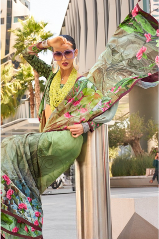 GREEN BANARASI PATOLA SILK SAREE