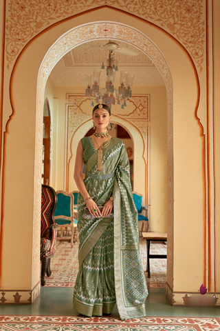 GREEN BANARASI PATOLA SILK SAREE