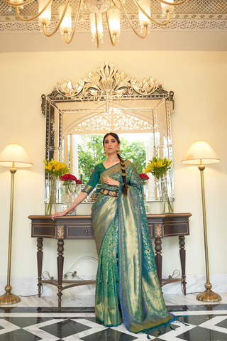 GREEN KANJEEVARAM HANDLOOM SILK SAREE 