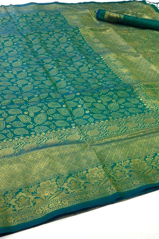 GREEN KANJEEVARAM HANDLOOM SILK SAREE 