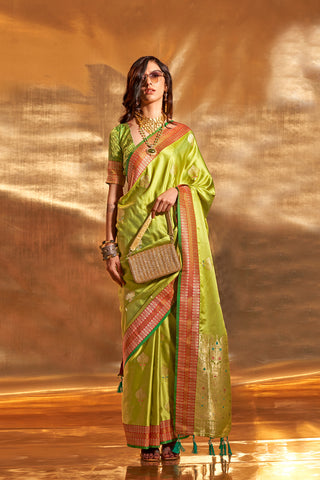 Green_PURESATINCHAPHANDLOOMWEAVINGSILK_kumarisarees_1