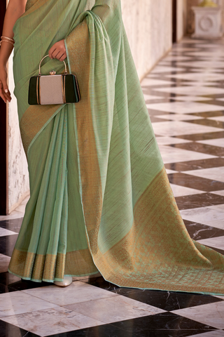 GREEN_TISSUE_LINEN_SILK_SAREE_2