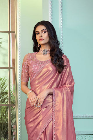 GOLDEN SHIMMER GEORGETTE SAREE