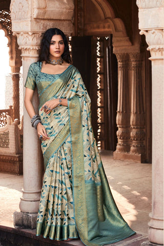 Blue Pure Handloom Silk Saree