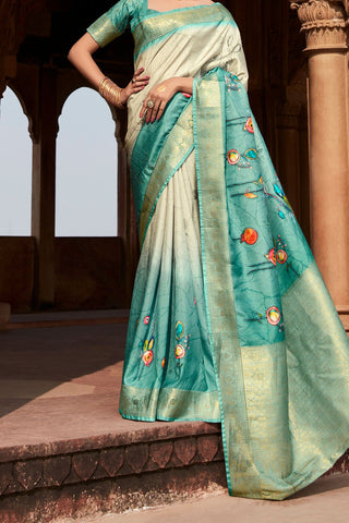 Green Pure Handloom Saree