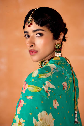 Green Kanjeevaram Embroidery Border Kurta Set