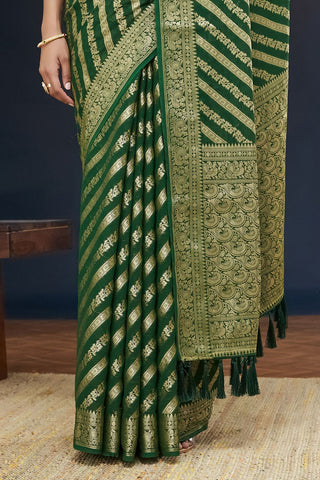 Green Pure Georgette Saree