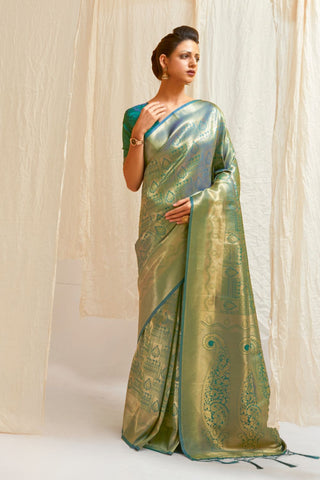 GREEN KANJEEVARAM HANDLOOM SILK SAREE 