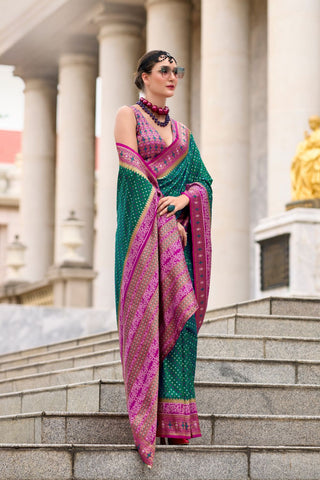 Green Soft Banarasi Silk Saree