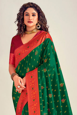 GREEN SOFT SILK SAREE