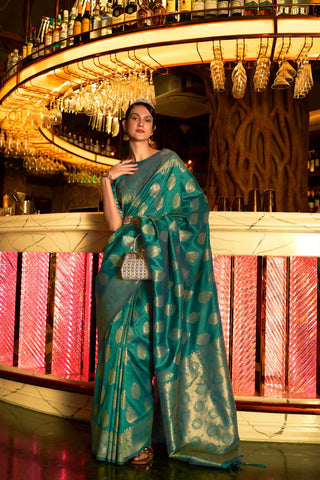 Green Handloom Weaving Silk Saree_Kumari Sarees