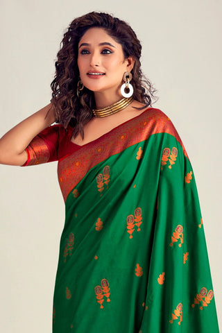 GREEN  SOFT SILK SAREE