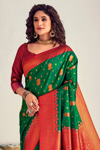 GREEN SOFT SILK SAREE