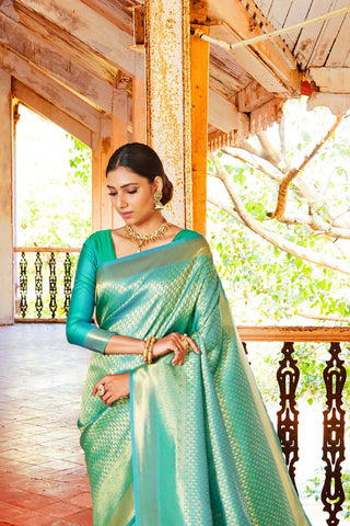 GREEN KANJEEVARAM HANDLOOM SILK SAREE 